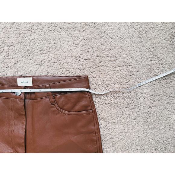 Wilfred Aritzia Melina Vegan Leather Flare Pant High Rise Cognac Brown 4 Luxury - Picture 10 of 10